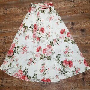 Shein Wrap Maxi Skirt Floral Feminine Small Boho Business Casual Formal